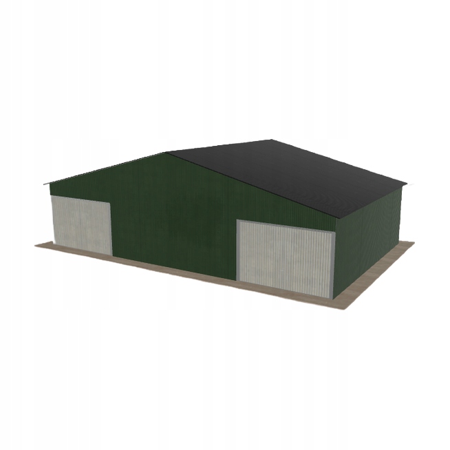 Plechová garáž 11x7 m dvoupolohová, dvoupolohová, zelená
