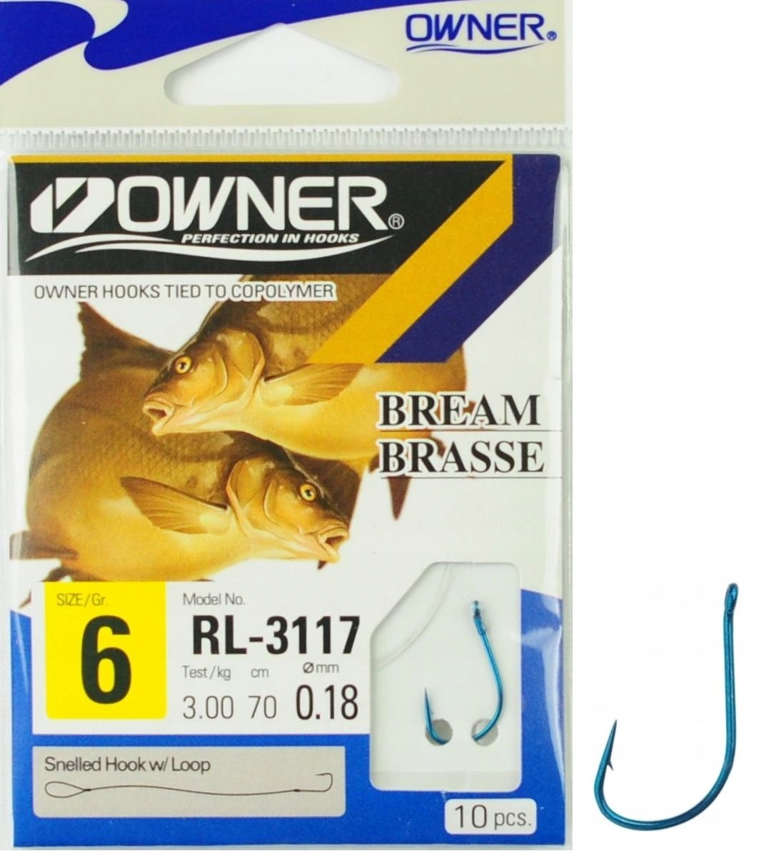 r.6 Haczyki wiązane z przyponem Owner 53117 RL-3117 Pint Niebieskie