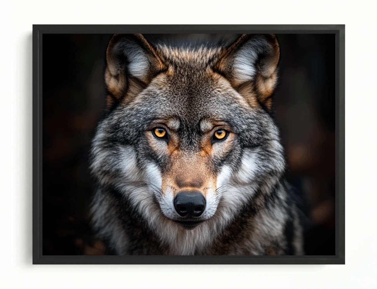 Obraz Rám American Box Zviera Fauna Predátor Vlk Les Portrét 80x60