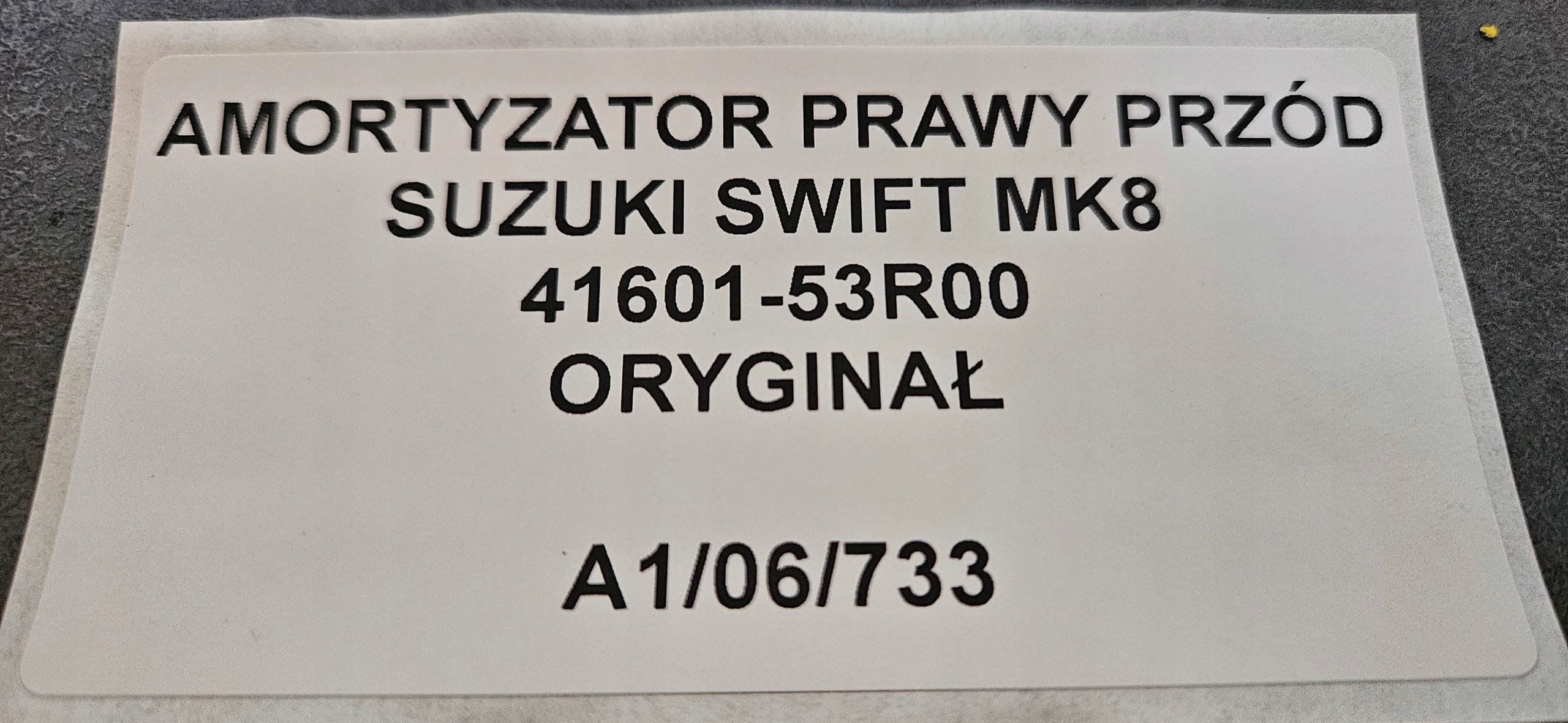 shock absorber right front SUZUKI SWIFT MK8
