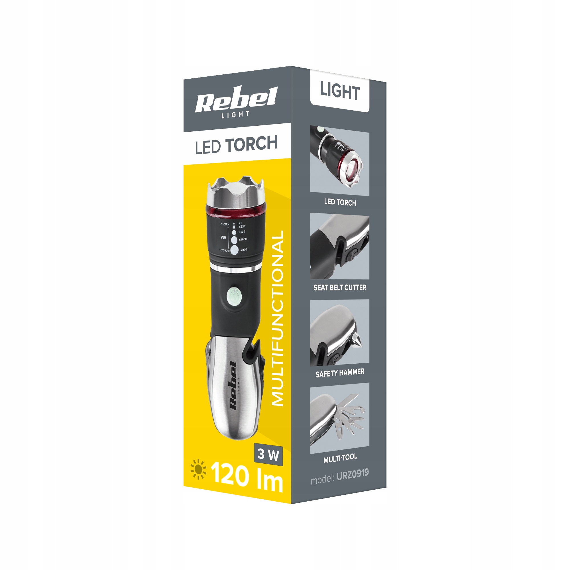 LATARKA SAMOCHODOWA LED NÓŻ DO PASÓW MŁOTEK SZYB Materiał tworzywo sztuczne