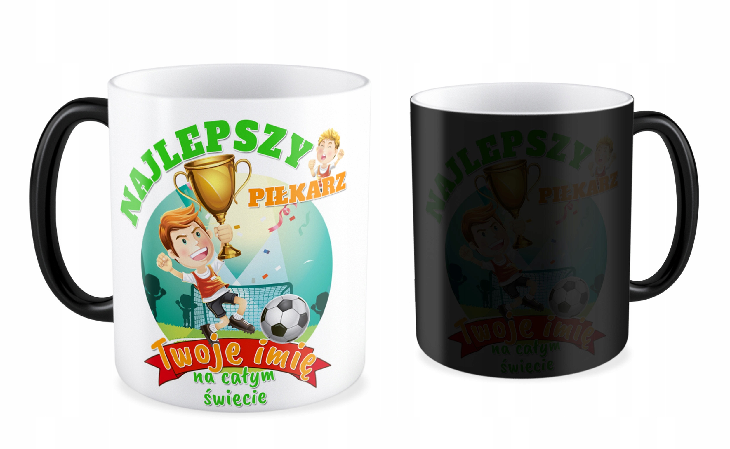 Kubek magiczny NAJLEPSZY PIŁKARZ Twoje imię