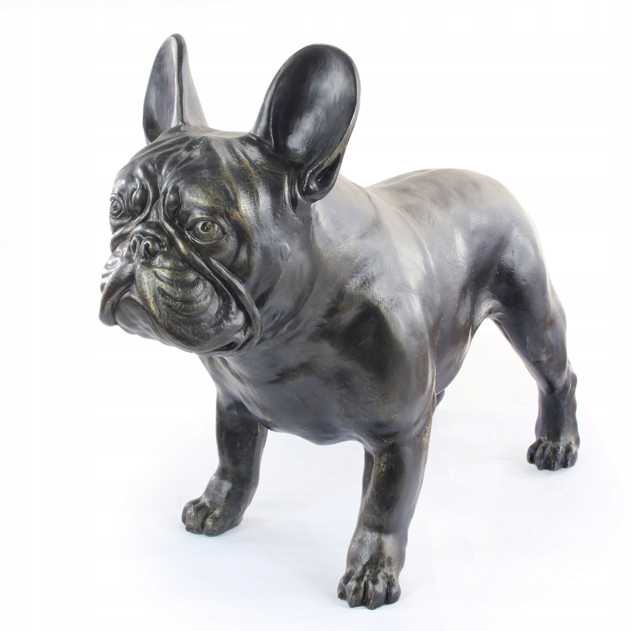 Buldog francuski statuetka psa w naturalnym rozmiarze, figura w skali 1:1