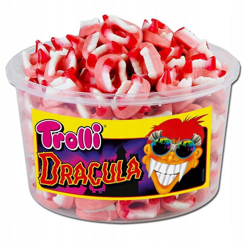 Želé Bonbony mini Dracula Trolli Box 1050 g Halloween