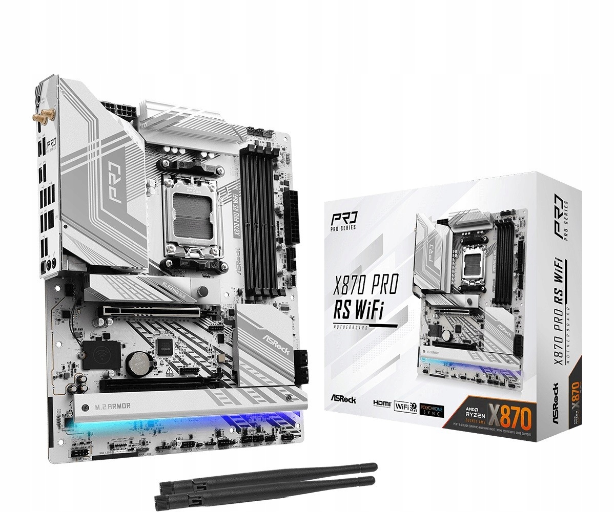Základní deska ASRock X870 Pro Rs WiFi AM5 DDR5 PCIe 5.0 Wi-Fi 7 USB4 Atx