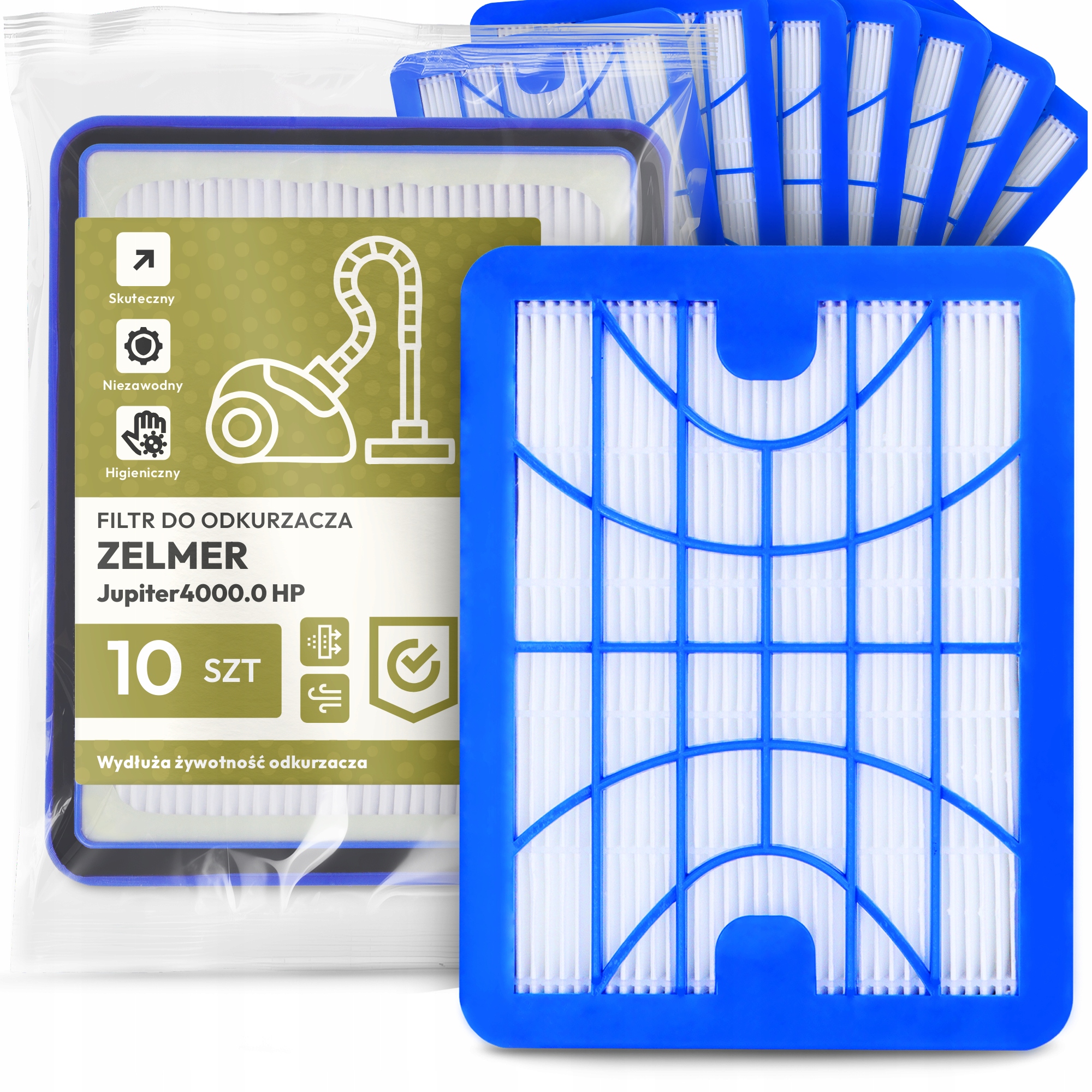 10 x Vzduchový Filtr Pro Vysavač Zelmer Jupiter4000.0 Hp Hepa Výkonný Em-w