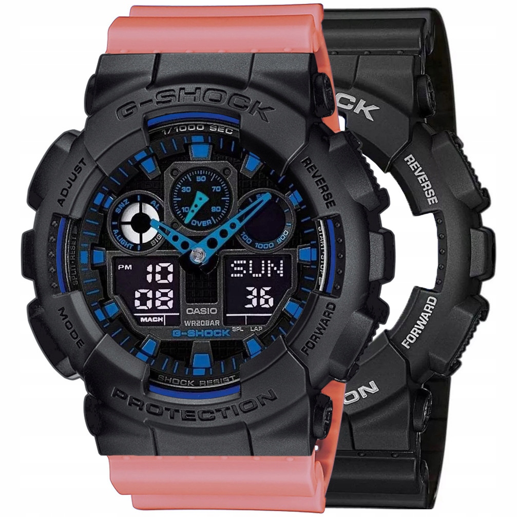 Sada G-shock GA-100-1A2ER Černá Růžová