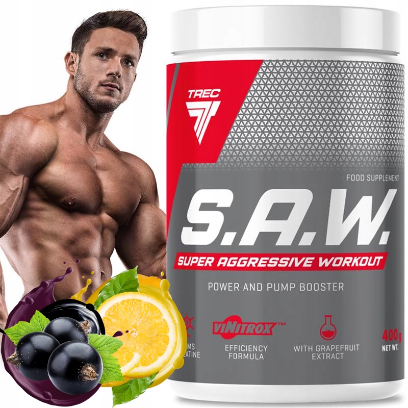 Silná Předtréninkovka S Kreatinem S.a.w Trec Až 160 Porcí Povzbuzení A Napumpování
