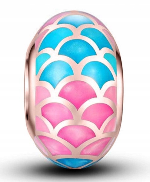 

Charms Łuski Syreny różowe złoto srebro 925