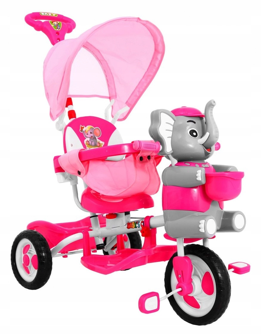 Trójkołowy Rowerek dla dziecka 2w1 Pchaczyk piankowe koła Wózek daszek