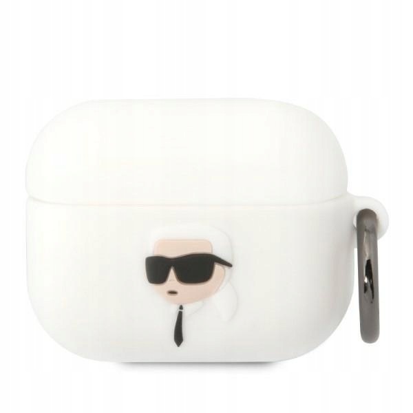 Karl Lagerfeld Klaprunikh AirPods Procover biały/white Silicone Karl Head 3