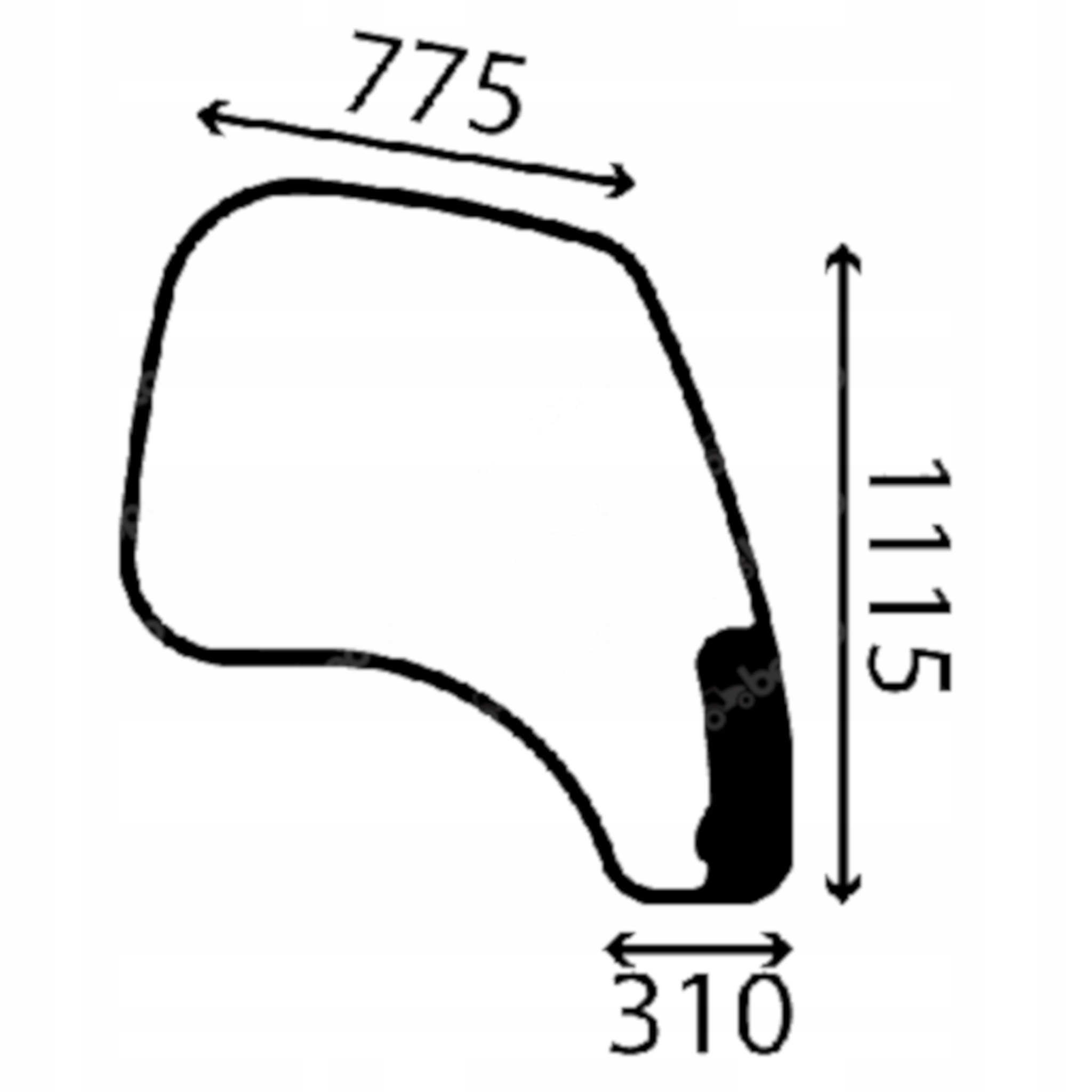 sklo Jcb boční pravé 827/80234 (2975)