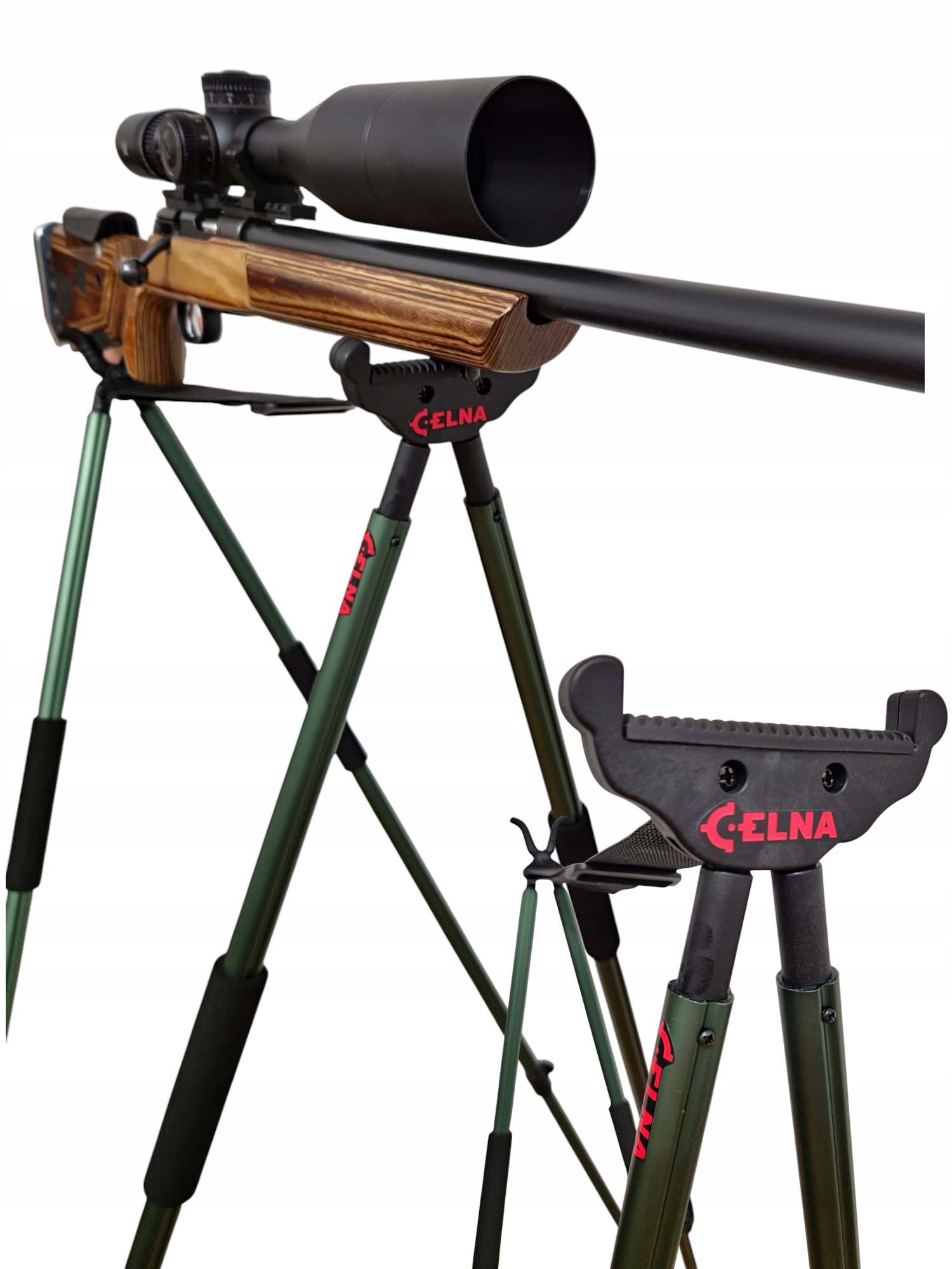 Lovecký pastorál 4 nohy Stabilní 2 opěrné body Zelená Celna