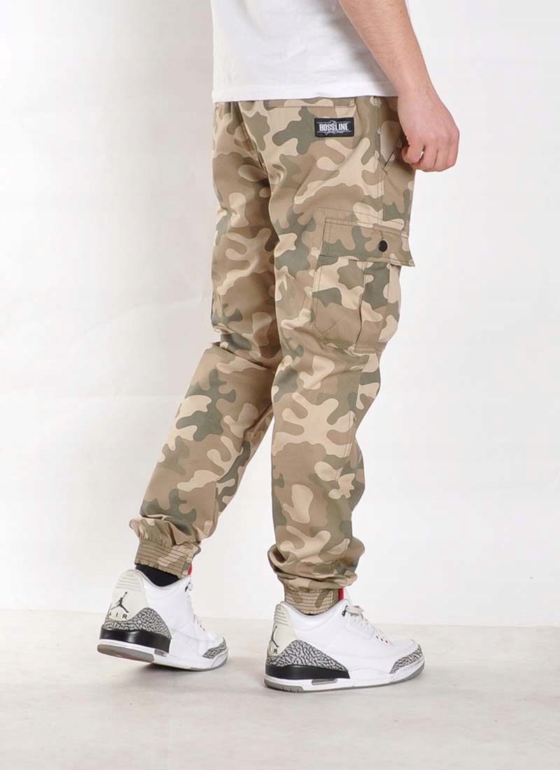 Spodnie 4XL Bossline Cargo Joggery Desert bojówki Fason bojówki