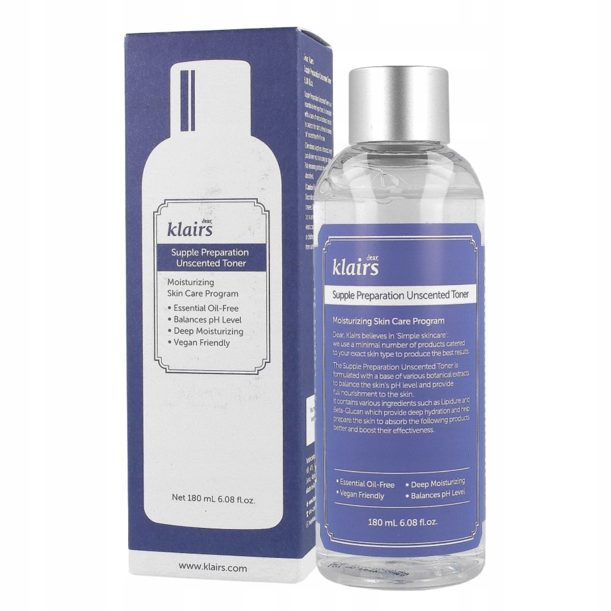 Klairs Supple Preparation Unscented Toner 180 ml – hydratační tonikum