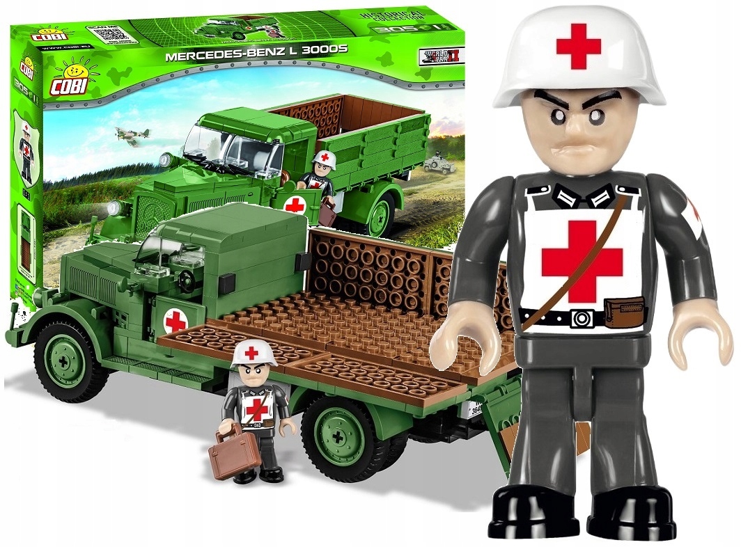 Klocki Cobi 2455A Ciężarówka Mercedes-benz L 3000S Wojsko Unikalny Model