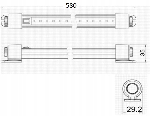Lampa LED 58cm DŁUGA 12V 24V UNIWERSALNA EAN (GTIN) 6097354517586