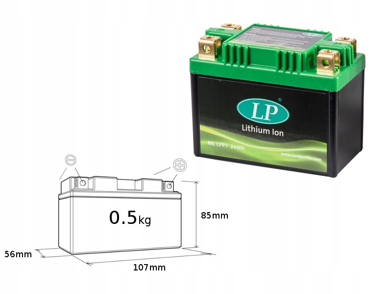 Landport Batéria Batéria LIFEPO4 LFP7 (ML LFP7) (107X56X85) (YTZ5S