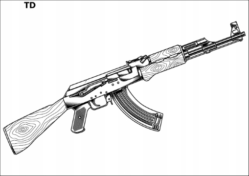 

PK16TD Tatuaż zmywalny AK47 karabinek kałasznikow