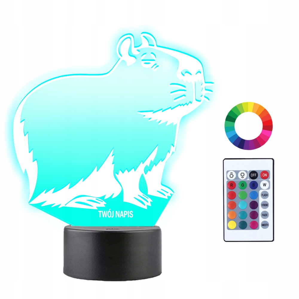 

Lampka Nocna 3DLED Kapibara Zwierzę Grawer