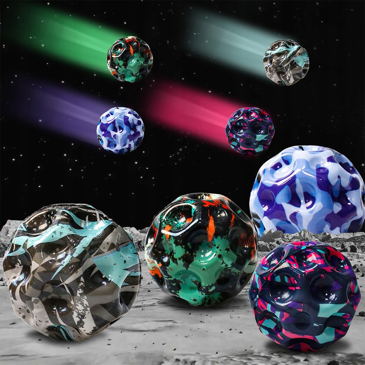 PIŁKA SKACZĄCA WYSOKO ODBIJAJĄCA SIĘ SUPER WYCZYNOWA PIŁECZKA 4 SZT PREZENT Marka inna