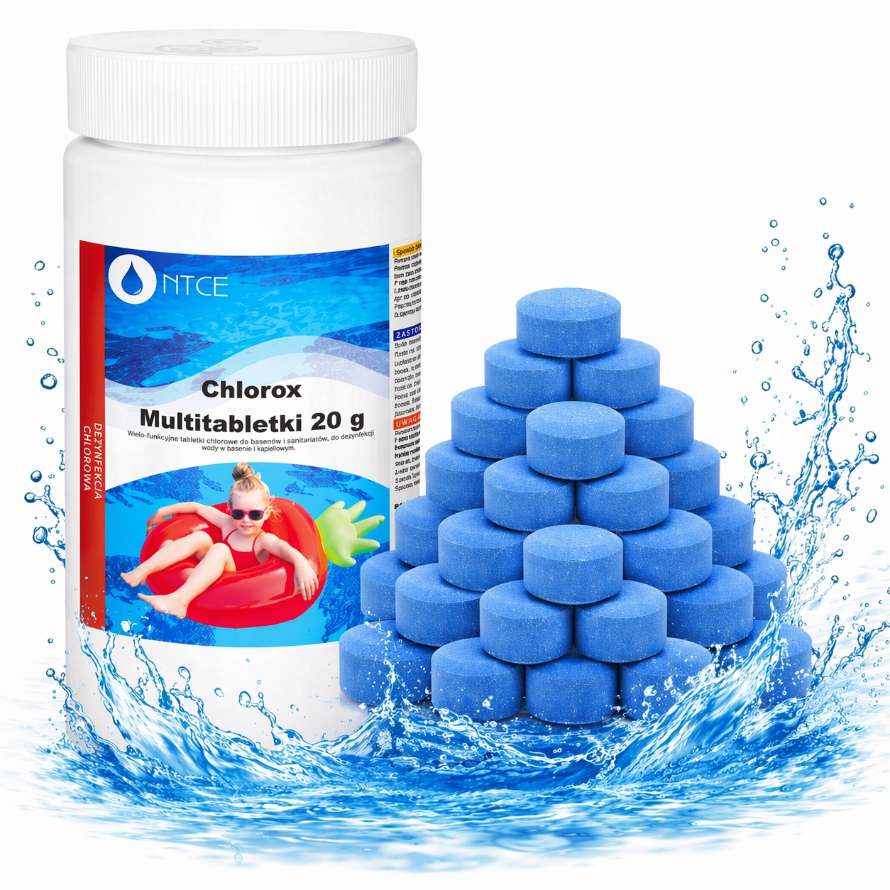 50x 20g 1KG Tabletki Multifunkcyjne Chlor Do Basenu Jacuzzi Chemia Basenowa