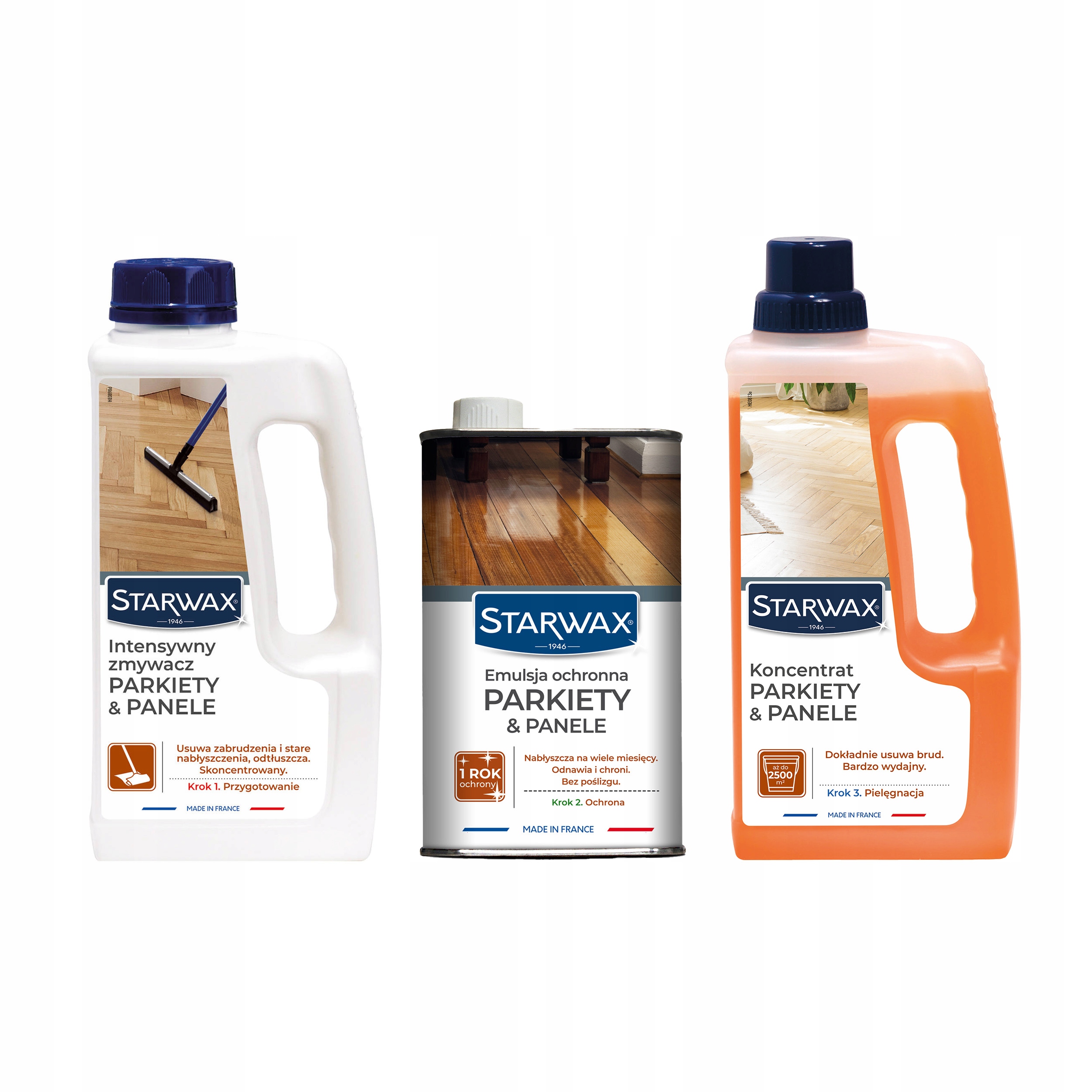 Płyn Do Mycia Podłóg Zestaw 3 Sztuk Mycie Pielęgnacja Konserwacja Starwax