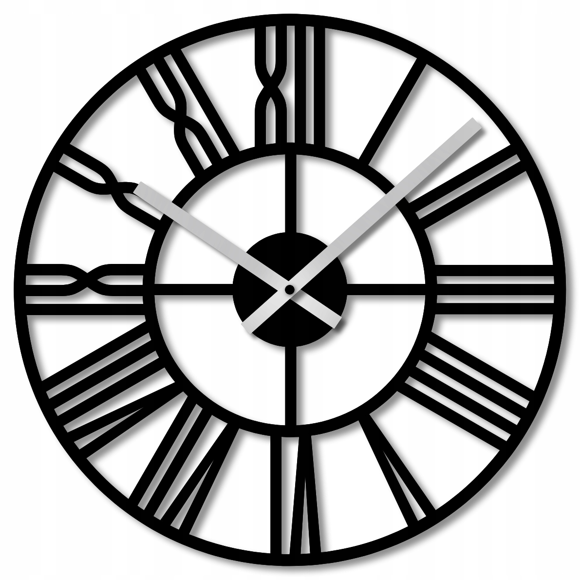 Nástěnné Hodiny 60 cm Dřevěné Nástěnné Hodiny Velké Černé Klasické Kulatý