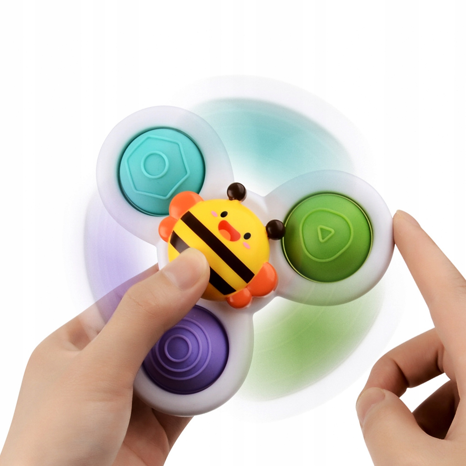 3X Fidget spinner z przyssawką ZABAWKA DO KĄPIELI sensoryczna GRZECHOTKA Marka inna