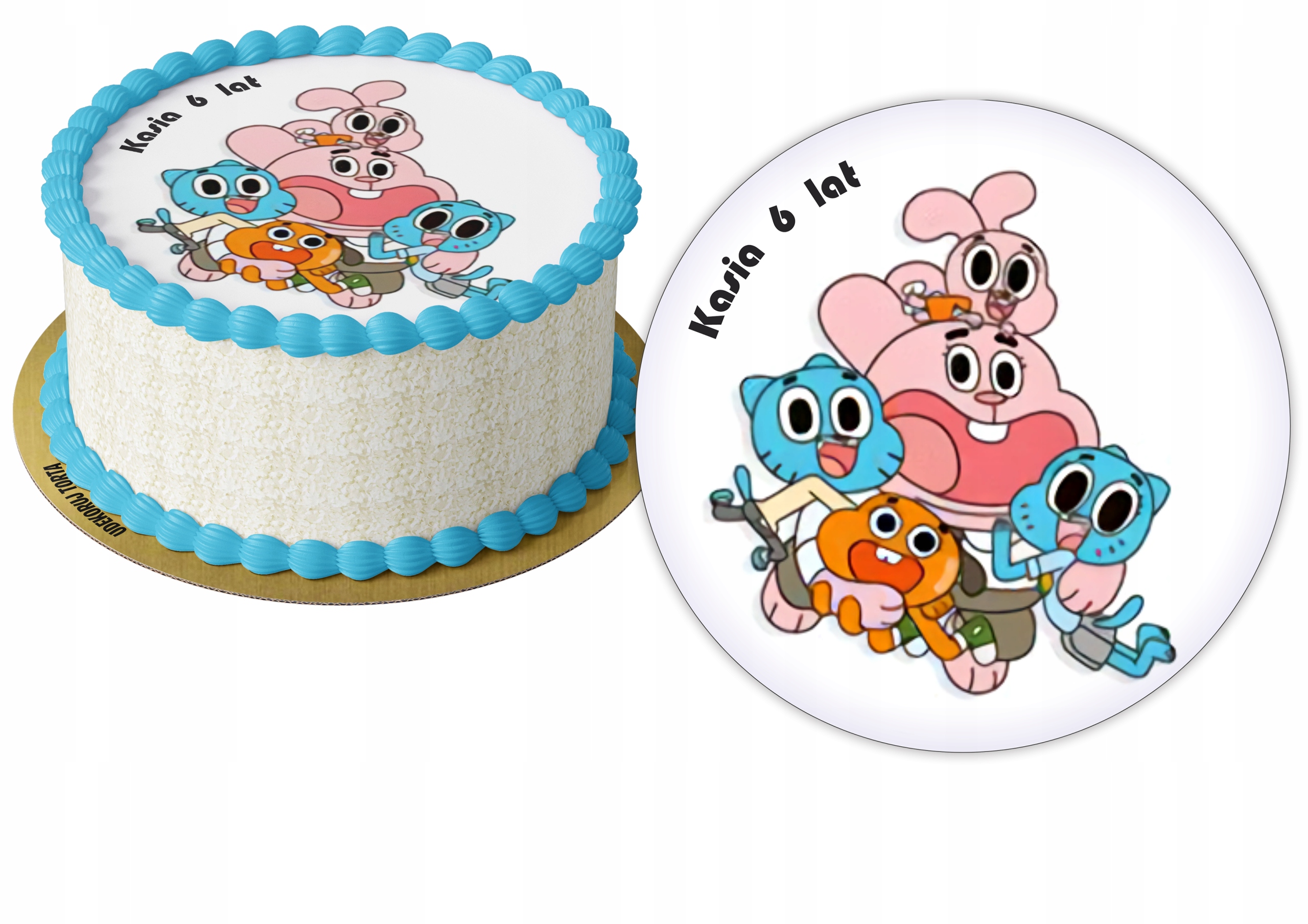 OPŁATEK NA TORT GUMBALL+ IMIĘ I WIEK
