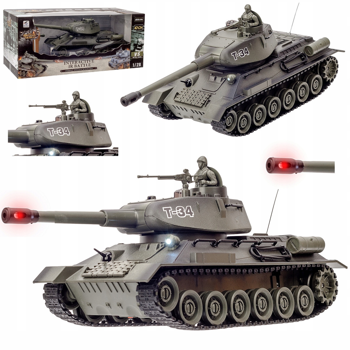 

Czołg Zdalnie Sterowany Na Pilot Rc Św. Dźw. Duży