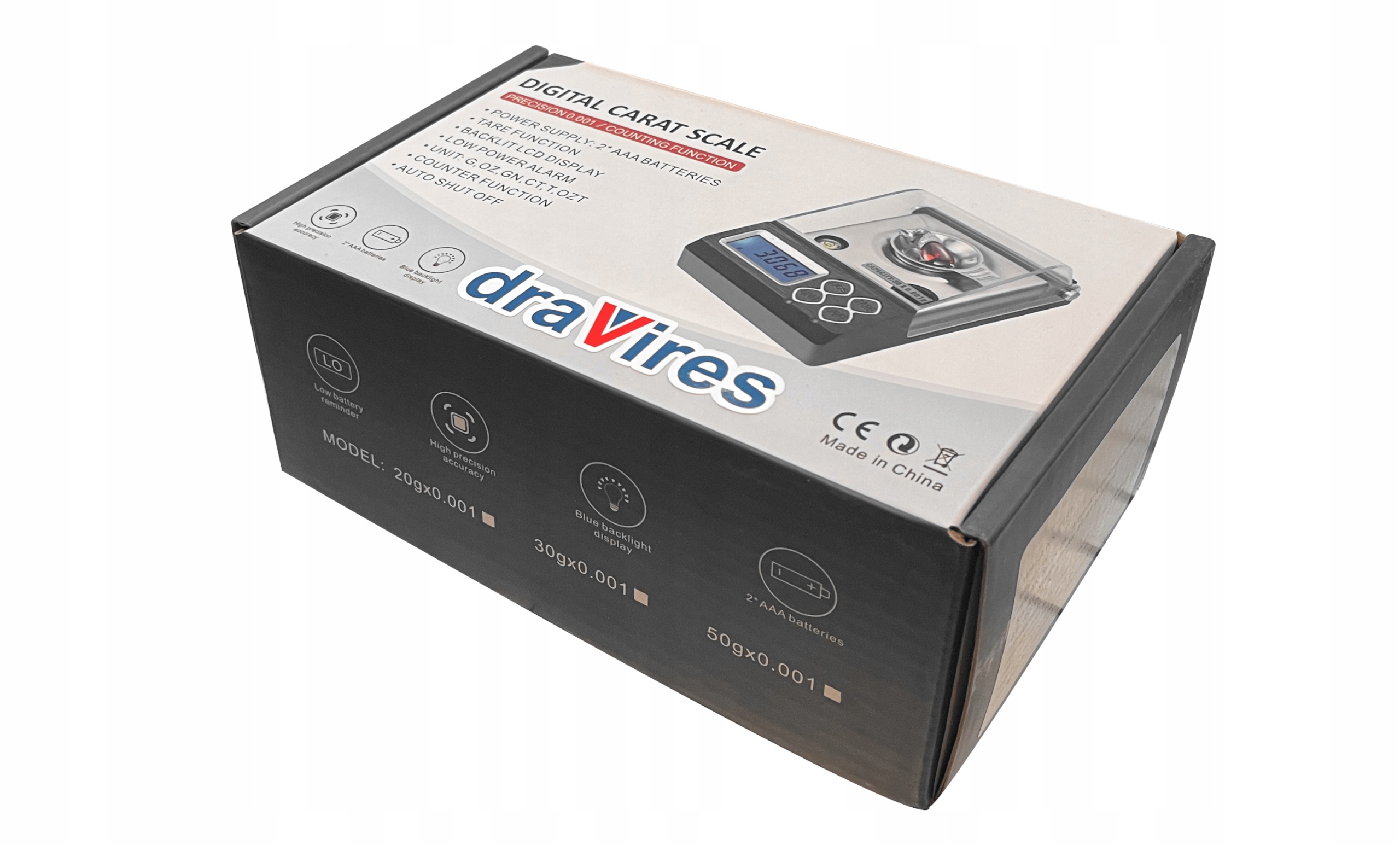 WAGA ELEKTRONICZNA LABORATORYJNA 0,001 draVires 30g BR.DOKŁADNA + naklejka EAN (GTIN) 0857817000309