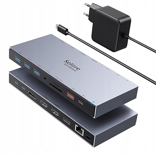 Usb C Dokovací Stanice 15 V 1 S 4K Dual Hdmi A 65 Wattovým Napájecím Zdrojem