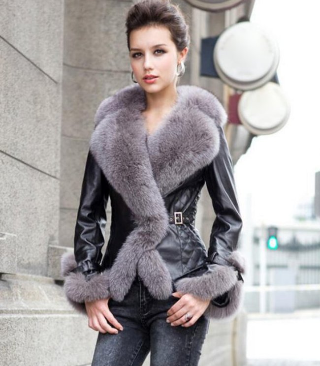 Kurtka skórzana Skóra Futro z Lisa Ramoneska 38 M Marka inna