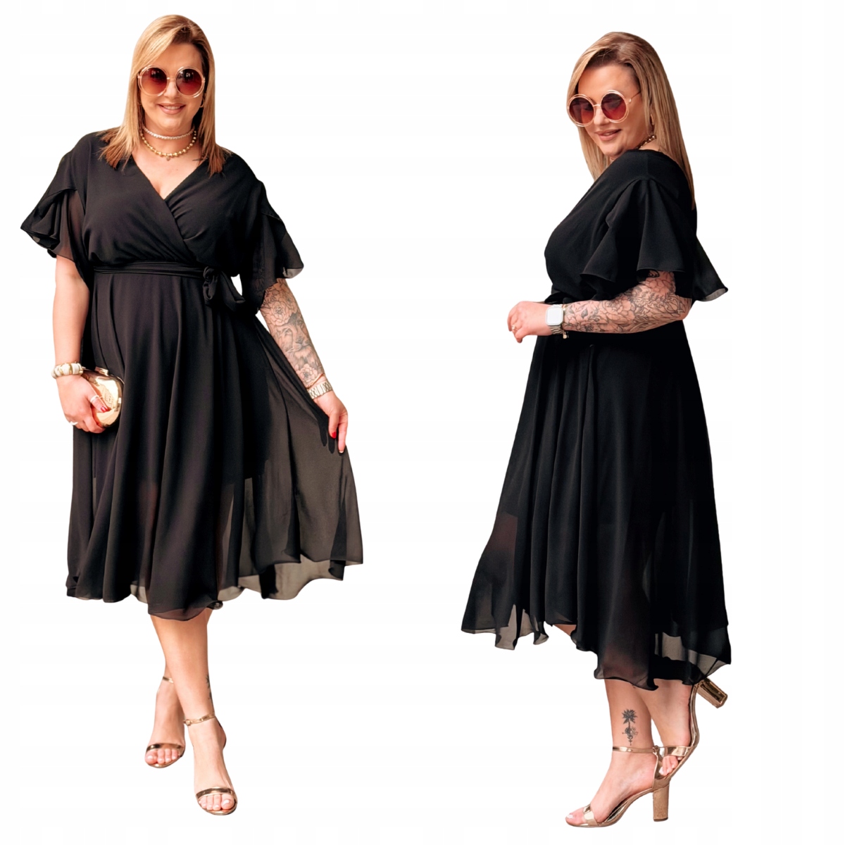 Šaty Velké velikosti Plus Size Dámská Cavaricci na přijímání Maxi Černá
