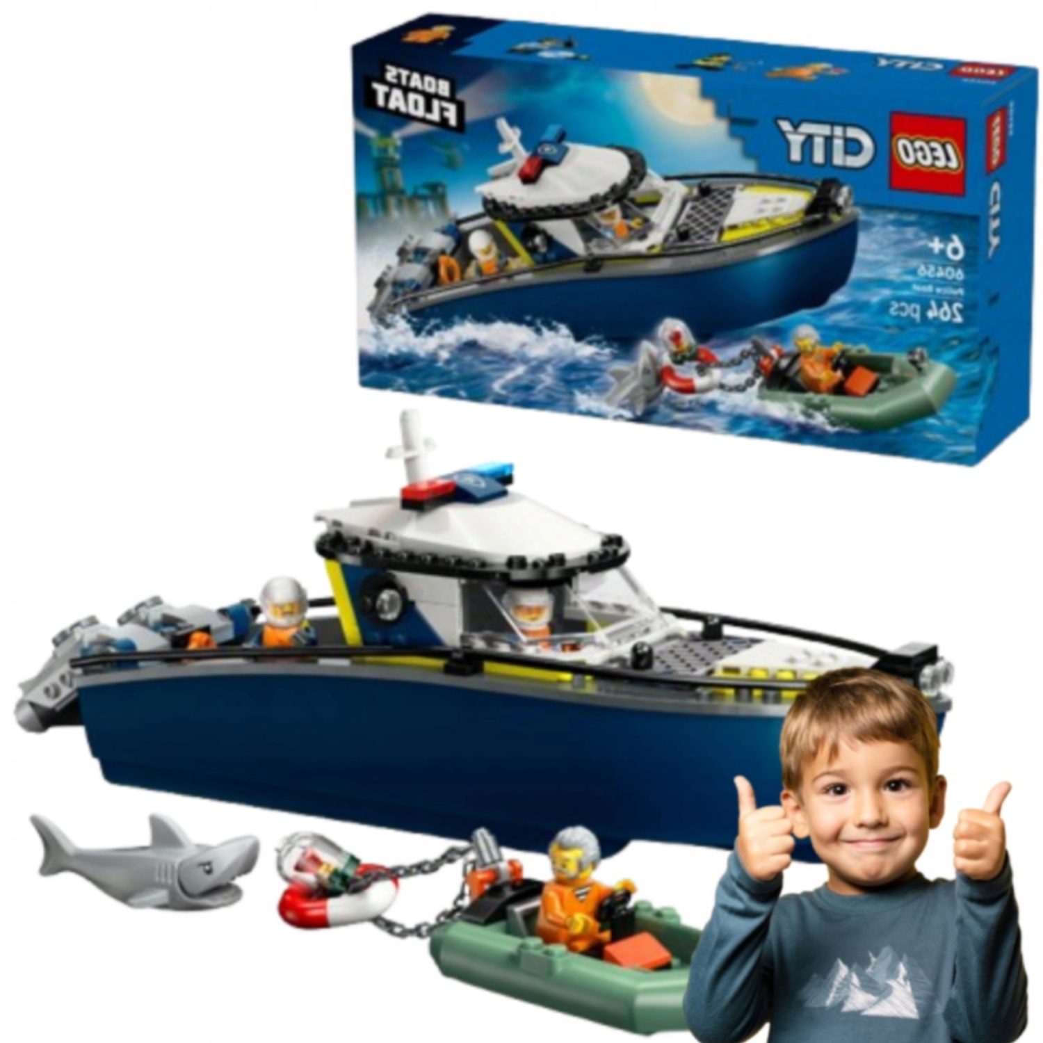 Lego City 60456 Pościg Łodzią Policyjną 264 Elementów Miasto Dla Dzieci