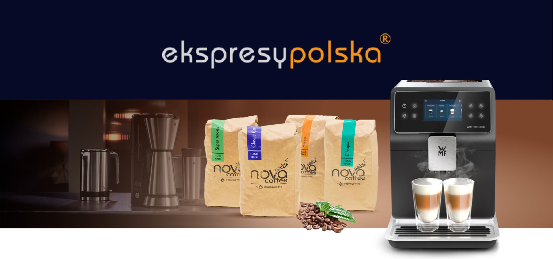 Sencor SES 6010SS Ekspres kolbowy + 1KG kawy Automatycznie przygotowywane napoje Espresso wrzątek