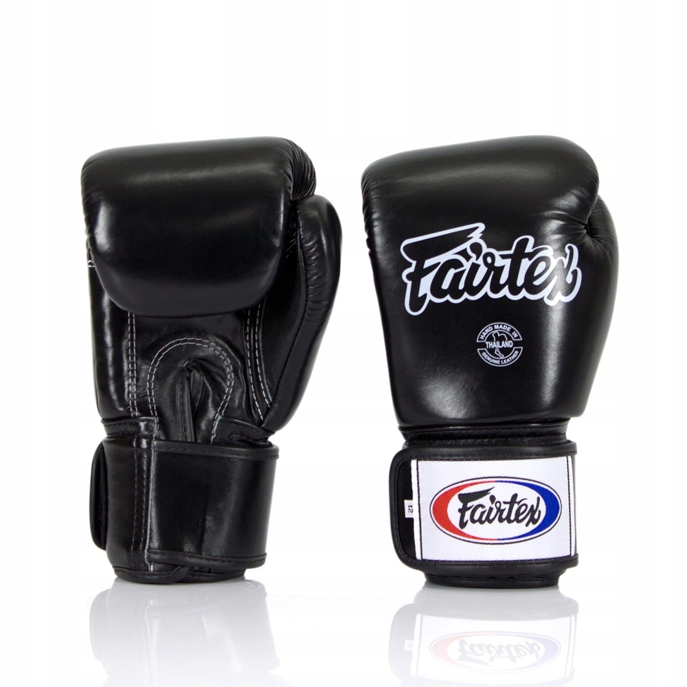 Rękawice bokserskie Fairtex BGV1 skóra naturalna Oryginalne 16 oz czarne