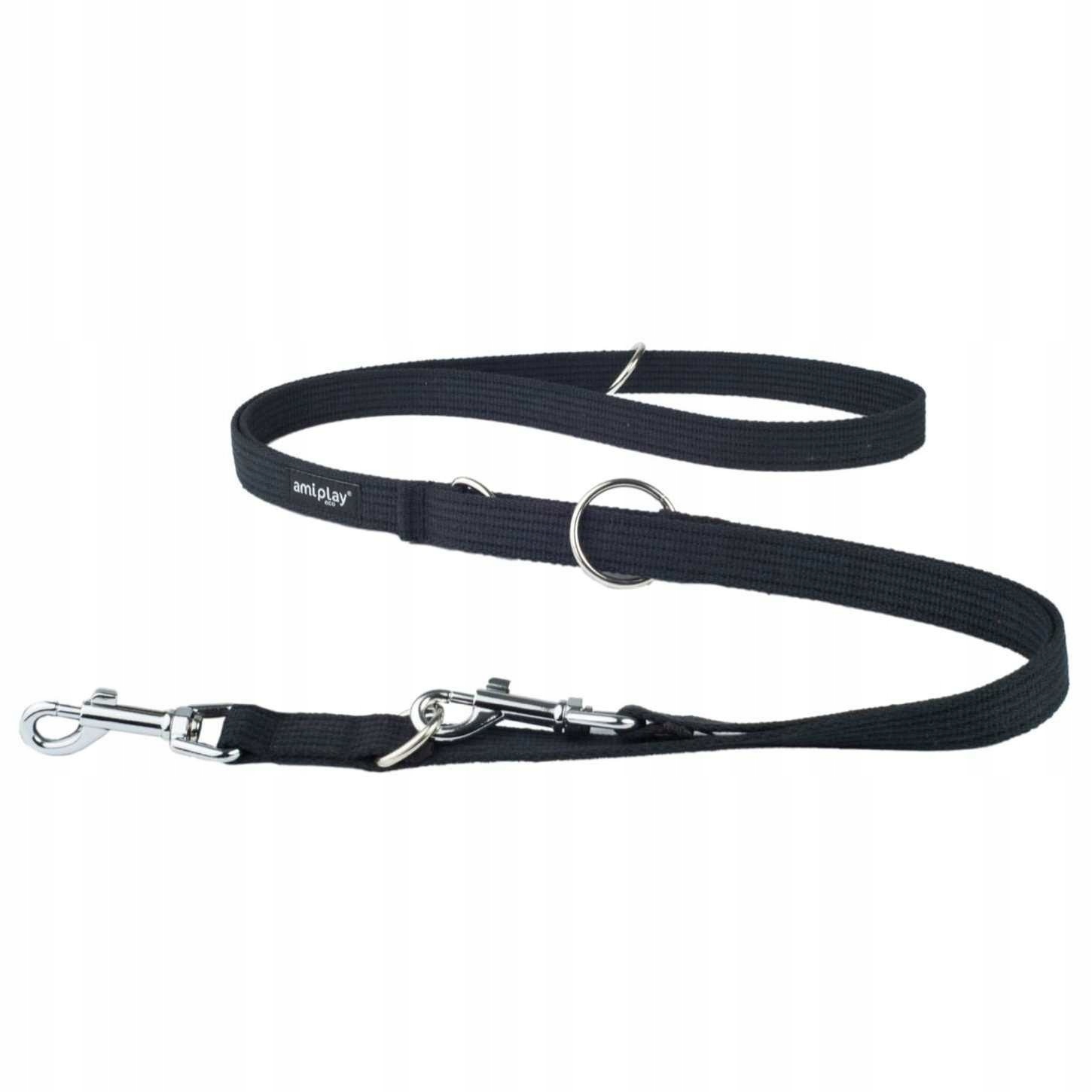 

Smycz Przepinana 6w1 regulowana 100/200cm L czarna