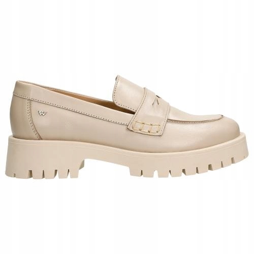 Béžové dámské mokasíny z lícové kůže vel. 40