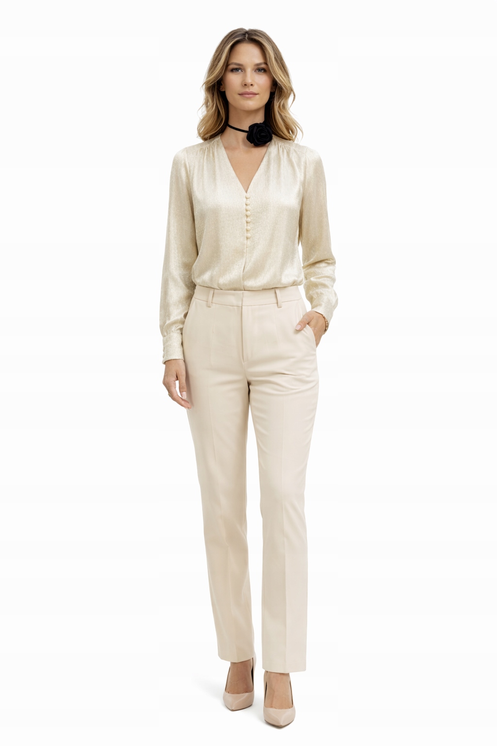 Halenka Se Zapínáním Na Kuličkové Knoflíky V Krémové Barvě S 1I4A