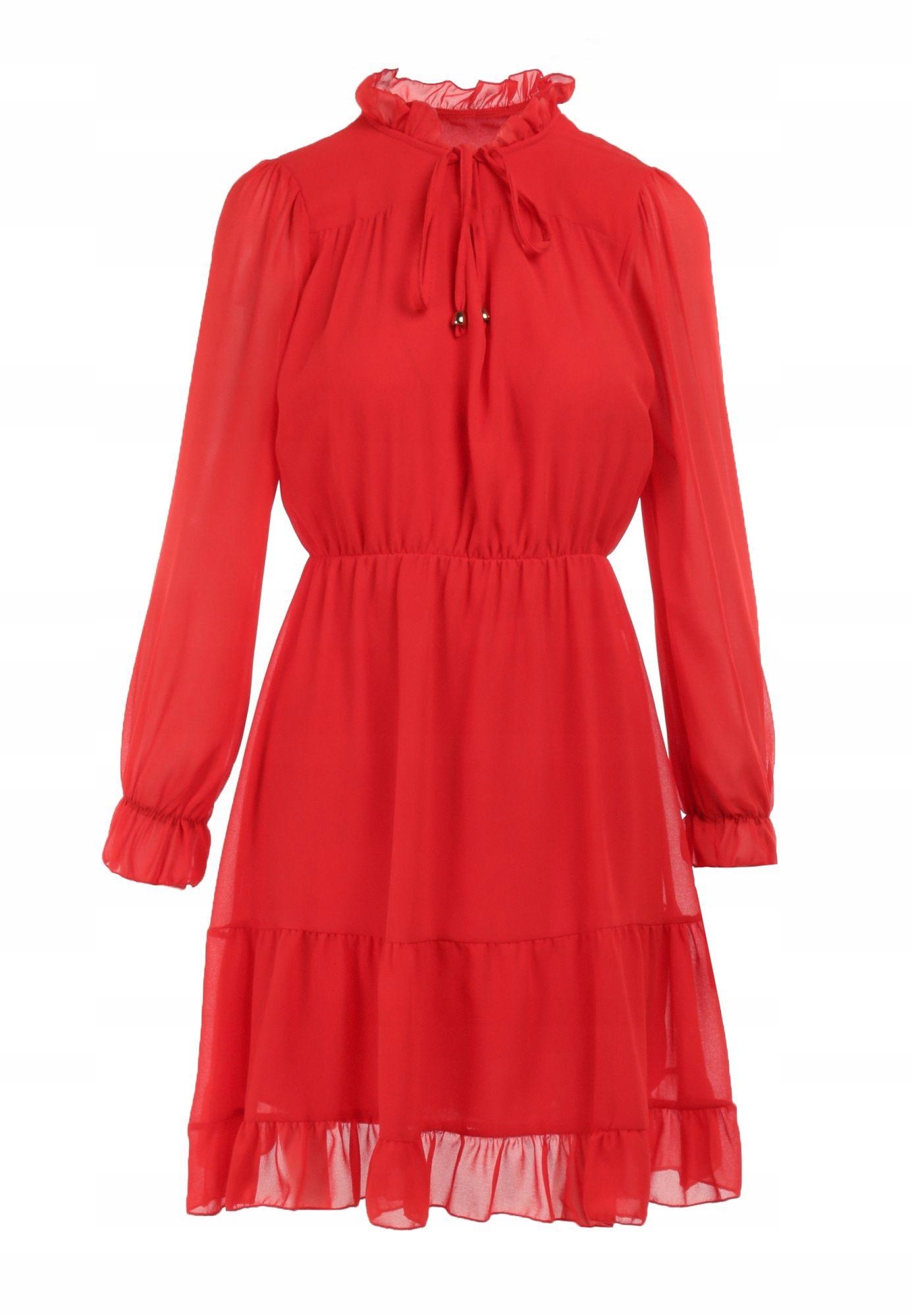 

Born2Be Czerwona ukienka damska S Z gumką w talii