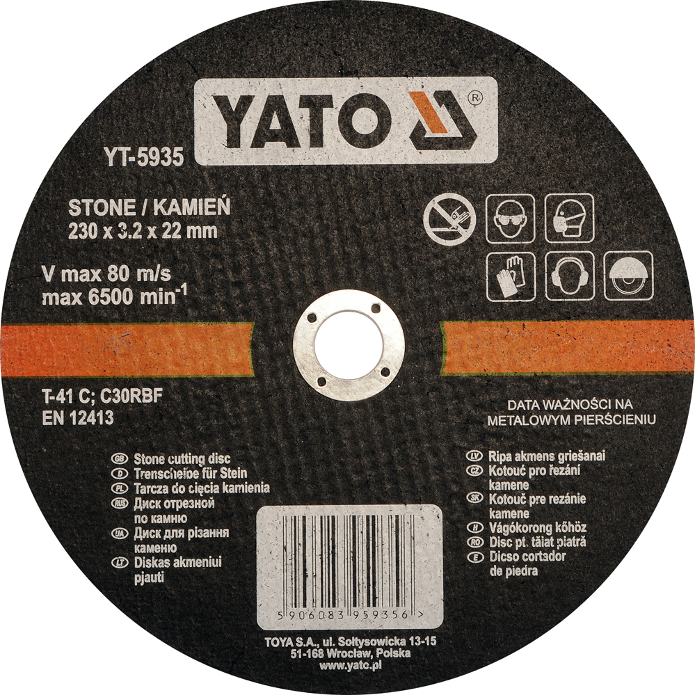

Tarcza Do Cięcia Kamienia 230x3.2x22 mm Yato