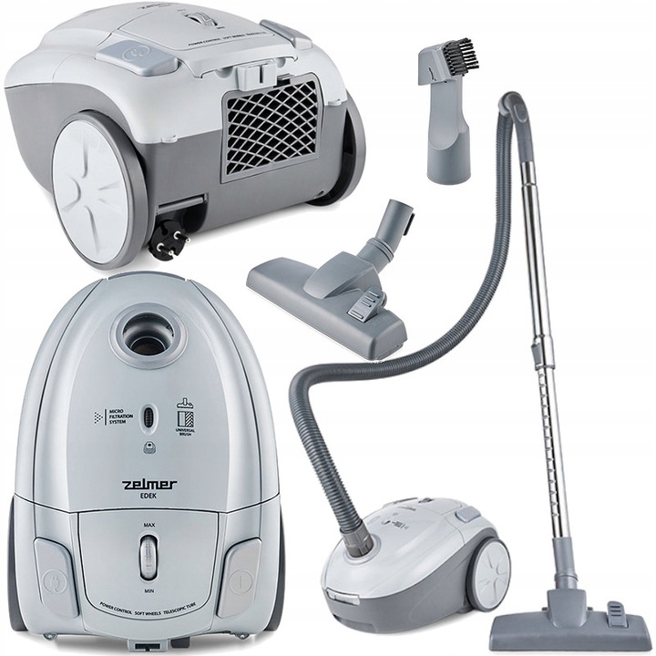 Odkurzacz Workowy Zelmer Edek ZVC251 Uniwersalna Szczotka 2w1 Eco 800W