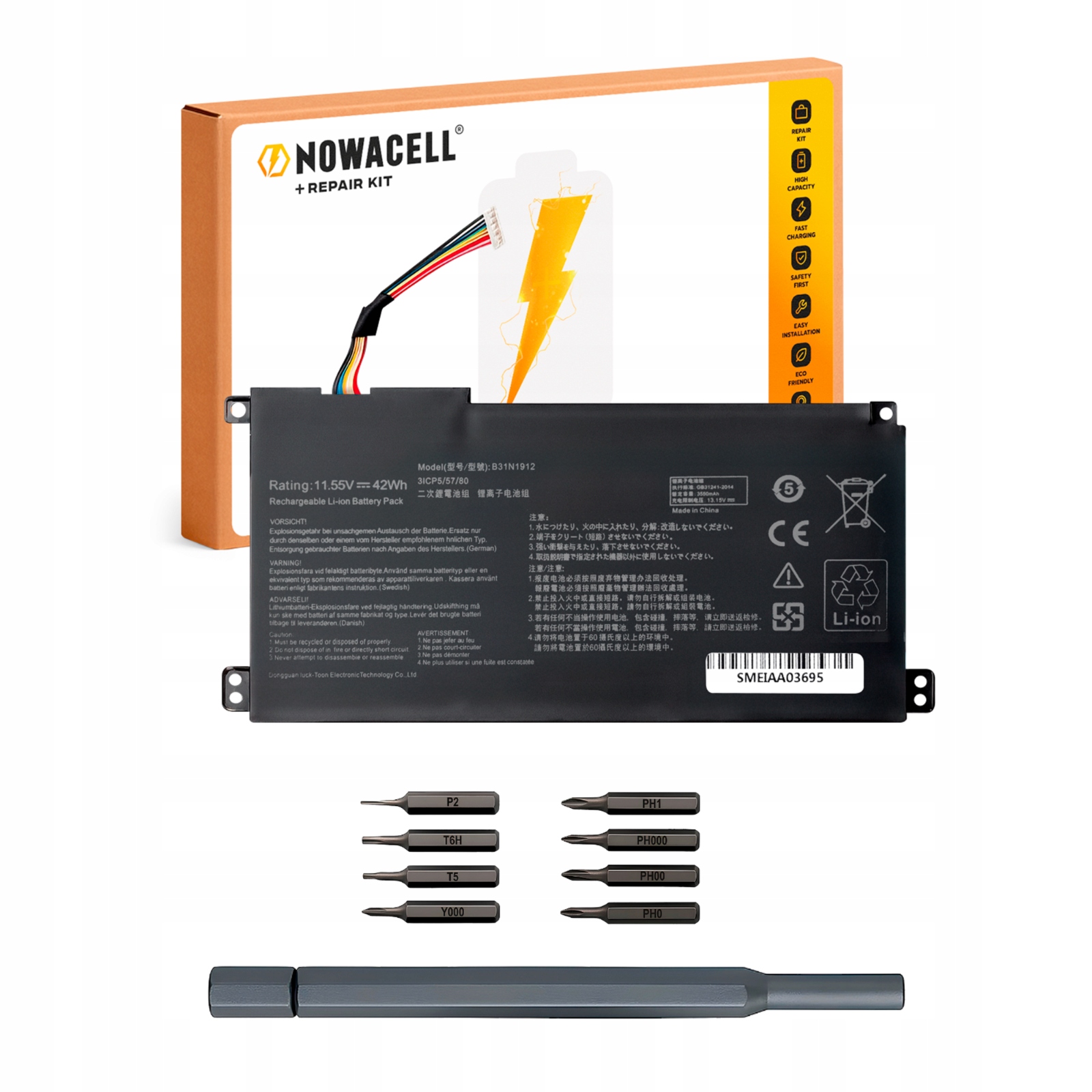 Baterie B31N1912 pro Asus Vivobook E410MA L410MA E510KA F414MA 11,55V 42Wh