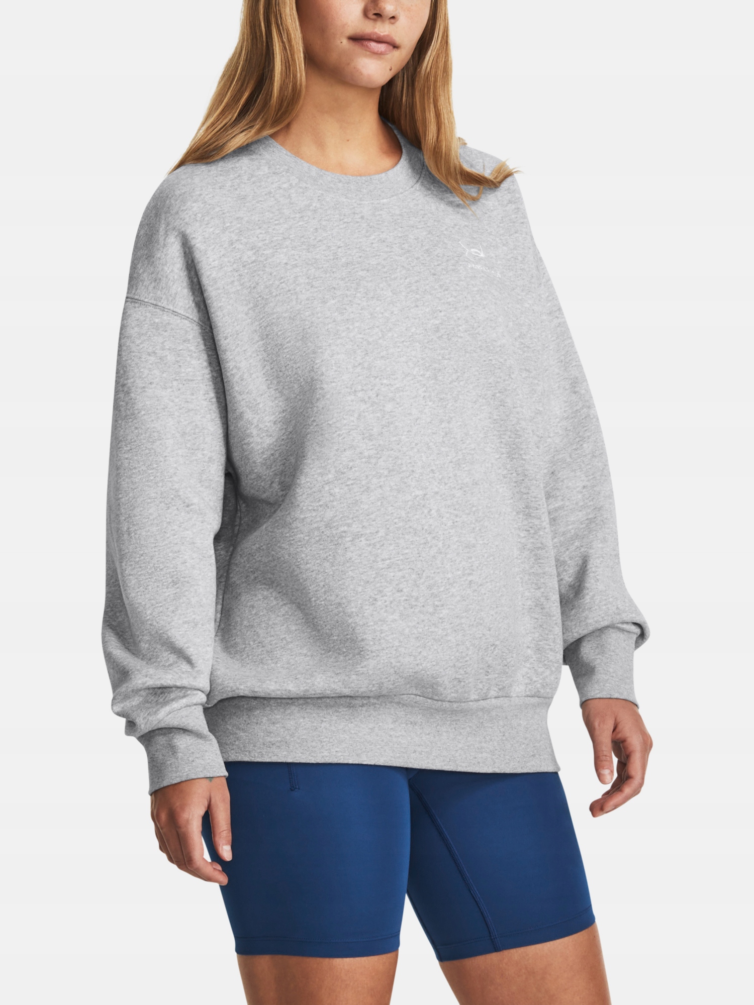 Under Armour Mikina Essential Flc Os Crew-GRY šedá