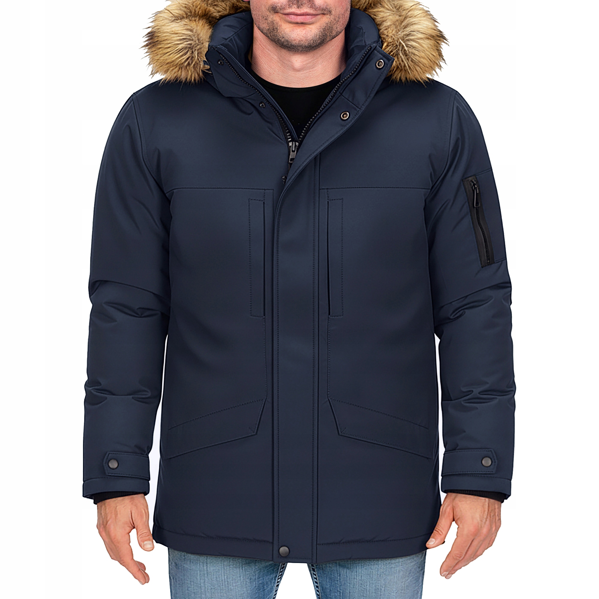 TM2329 vel. 3XL Pánská Teplá Zimní Bunda Bunda Dlouhá Parka