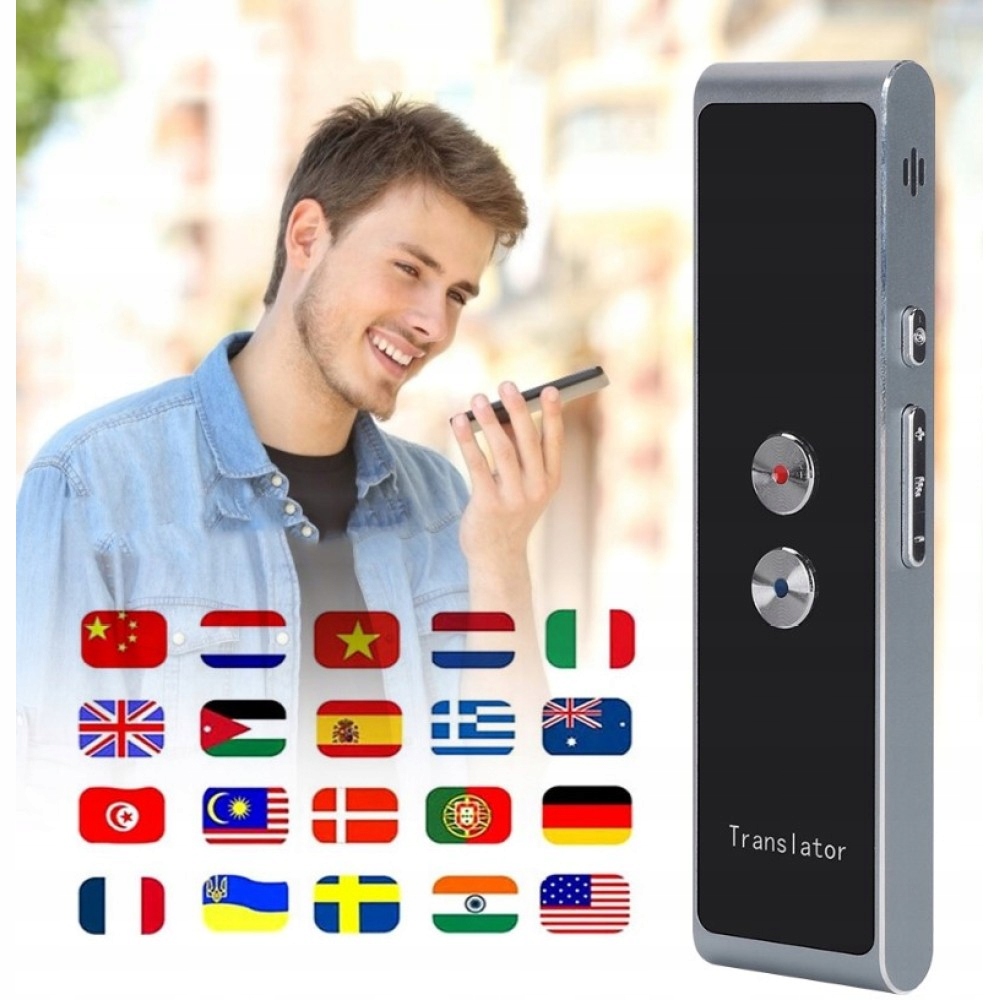 TRANSLATOR TŁUMACZ GŁOSOWY PRZENOŚNY Z SMARTFONEM APLIKACJA NATYCHMIASTOWY Kod producenta snu1487a