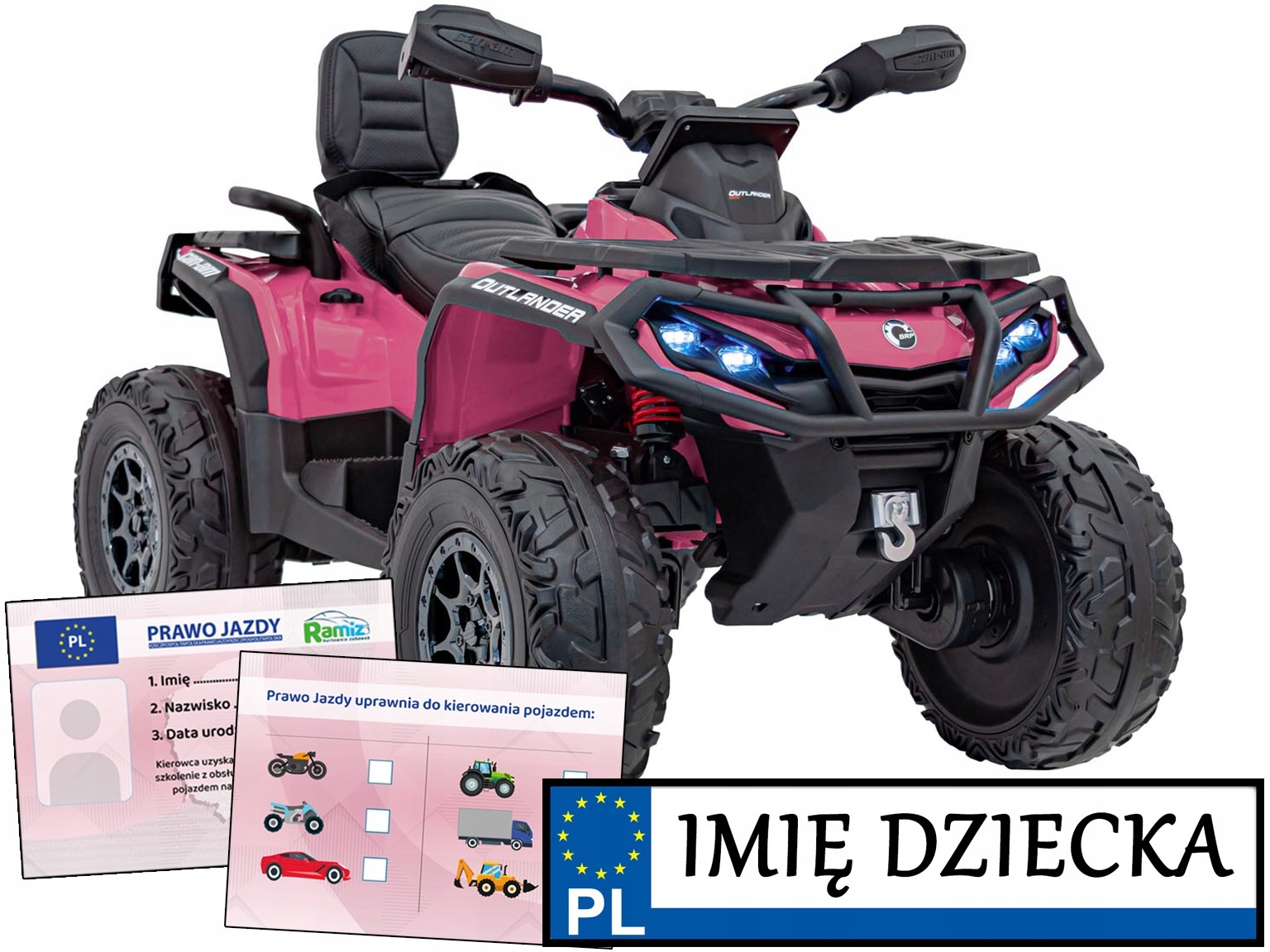 elektryczny quad na akumulator dla dzieci Can Am Outlander Atv pilot Imię