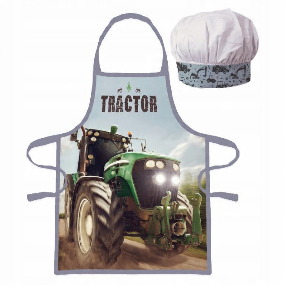 

Traktor Fartuszek Czapka zestaw dziecięcy